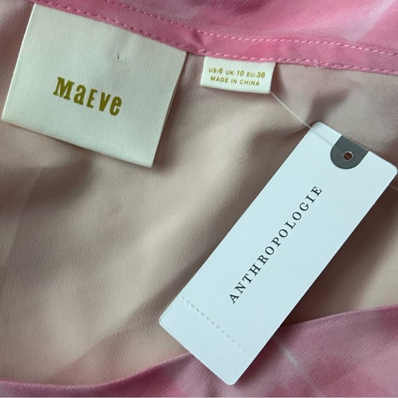 NWT Anthropologie Maeve Avalonne One Shoulder Silk Dress in Rose Pink Sz 6 - Picture 9 of 9